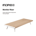 thumbnail image 2 of Incipio Wooden Monitor Riser Stand, 20" inch Desk Shelf with Non-Slip Legs, Ergonomic Screen Elevation, Space-Saving Desktop Organizer for Home Office, Holds up to 30 lbs-Oak, 2 of 11