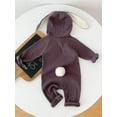 thumbnail image 2 of Suealasg Baby Boys Girls Easter Bunny Romper Long Sleeve Solid Color Button Up Jumpsuit Newborn Spring Playsuit, 2 of 4