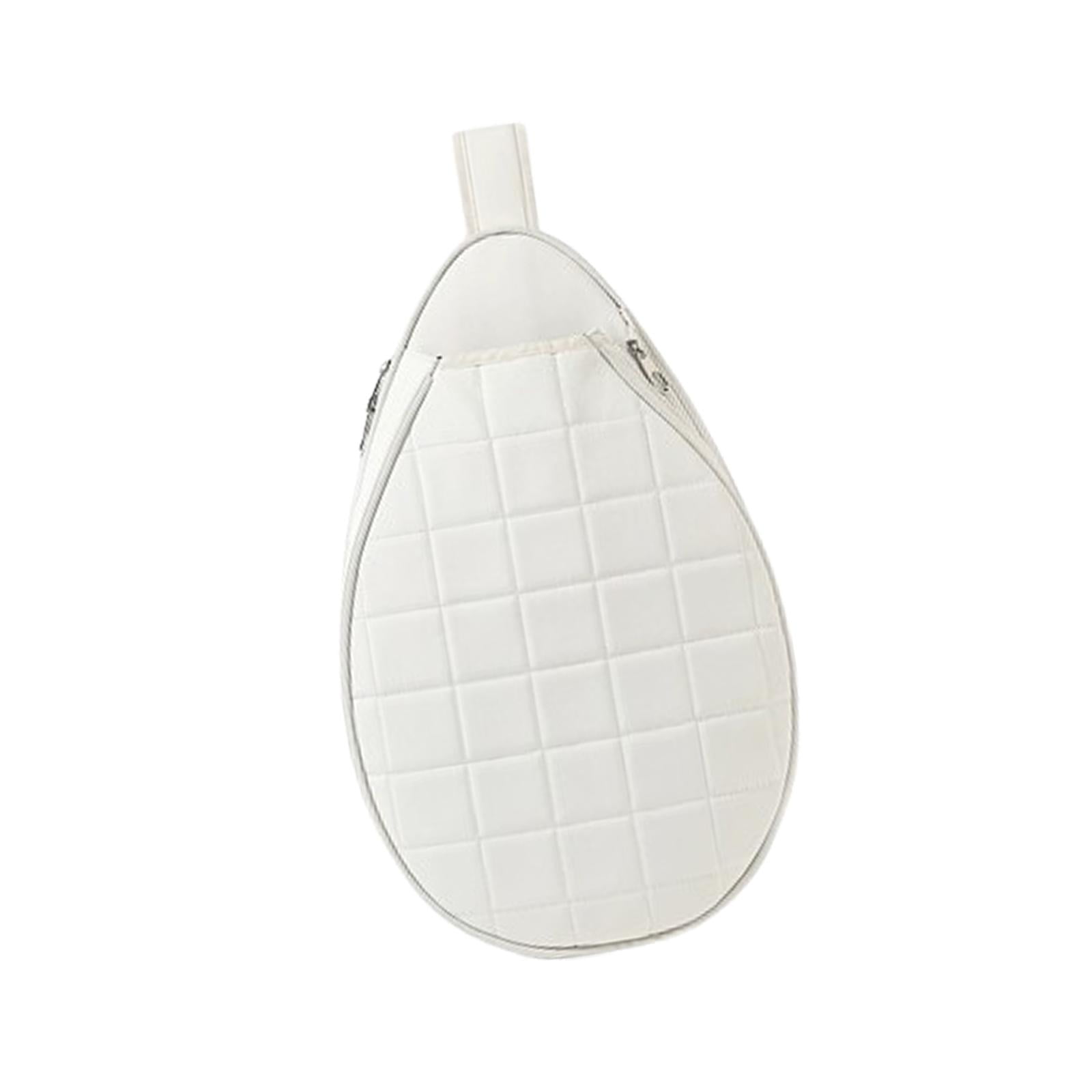 Baoblaze Tennis Bag Large Capacity W/ Adjustable Strap Racket Carry Bag Crossbody Bag White