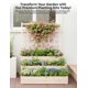 thumbnail image 3 of QinaQin Jardinera elevada de madera de 3 niveles con enrejado y base abierta, ideal para plantas trepadoras, flores, frutas, hierbas o vegetales, 3 of 7
