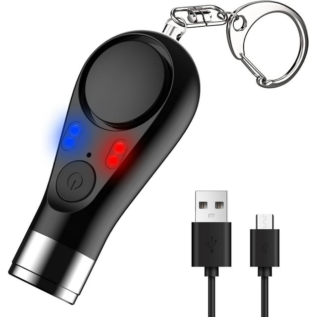 Alarmas personales para mujeres,Alarma de seguridad personal para mujeres,Alarma personal con sirena 135DB,Luces rojas y azules de calentamiento,Botón de emergencia SOS y linterna led estroboscopica,,