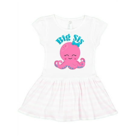 

Inktastic Cute Octopus Big Sis Gift Toddler Girl Dress