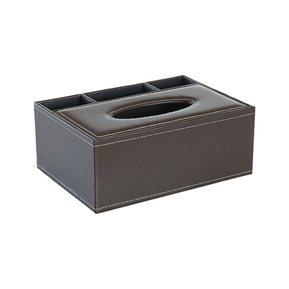 hulanddfd Multifunctional Leather Tissue Box with Remote Control Storage, Waterproof Rectangular Vintage Tissue Box Cover Remote Control Organizer 9.45x6.69x3.74in for Home Office Car Decor