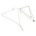 thumbnail image 4 of 6 collares hipoalergénicos resistentes a la decoloración a prueba de herrumbre con colgante de disco en capas para mujeres y niñas, dorado, 4 of 8