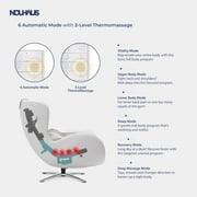 Nouhaus Heated Classic Massage Chair Full Body and Spot Massaging Recliner with Ottoman, Bluetooth Speaker, in-Chair Charger Elder White