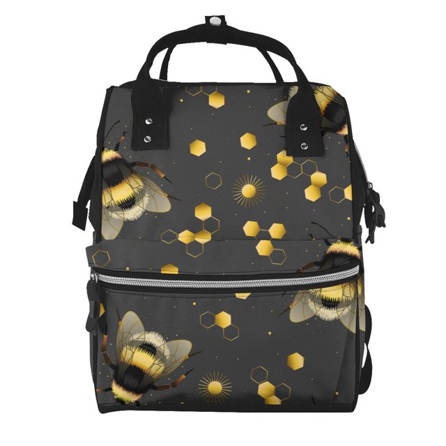 Easygdp Bee para Bolsa de Bebé de Gran Capacidad con Múltiples Bolsillos, Bolsa de Pañales para Padres, Bolsa de Viaje Organizada y Elegante
