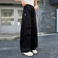 thumbnail image 7 of Liyamei Girls Lightweight Cargo Pants with Wide Leg and Draped Pleats for Casual Wear Size 5-16 Years, 7 of 7