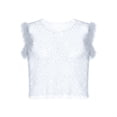 thumbnail image 5 of Alkepwun Mens Tank Tops Openwork Mesh Rhinestone Muscle Shirts with Feather Accents Summer Solid-Color Sexy Breathable Round-Neck Top, 5 of 5