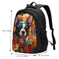 thumbnail image 4 of Yiaed Cute Colorful Flower French Bulldog Print Laptop Backpack,Business Travel Durable Laptops Backpack with USB Charging Port,Water Resistant College Computer Bag, 4 of 5