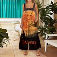 thumbnail image 4 of IYYVV Halloween Overalls Women Casual Loose Wide Leg Jumpsuits Summer Pumpkin Ghost Printed Baggy Rompers with Pockets Multicolor 2XL, 4 of 6