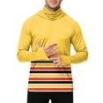 thumbnail image 6 of LTTVQM Adult Mens Summer UV Block Rash Guard Hooded Style Clean Dual Color Stripe Print Integrated Neck Shield Light Thin Kayaking Boating Shirt Yellow XL, 6 of 6