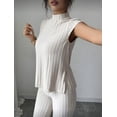 thumbnail image 6 of EASYBRA Women Casual Ribbed Two Piece Outfit Short Sleeve T Shirt and Long Pants Lounge Set Comfortable Everyday Fashion, 6 of 8