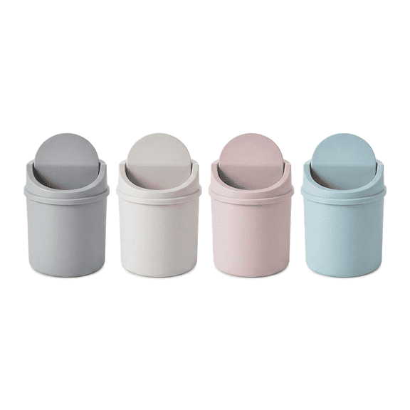 Compact Desktop Trash Can with Lid, Small Waste Bin for Bedroom Office Desk, Space-Saving Garbage Can for Home and Workspace Organization
