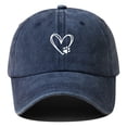 thumbnail image 4 of Womens Washed Baseball Cap Heart Dog Paw Print Sun Hat Outdoor Visor Cap Navy, 4 of 4