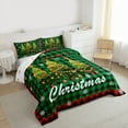 thumbnail image 3 of Homewish Cute Xmas Tree Queen Comforter Set for Child, Vintage Green Plaid Bedding Sets, Retro Western Christmas Reversible Bedding Comforter Set, Ultra Soft Bedroom Decor, 3-Piece, 3 of 8