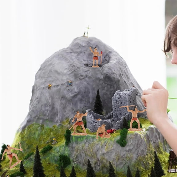 SOPOTUTU 5Pcs Primitive Men Hunting Scene Model Kit For History Enthusiasts And Display Decoration