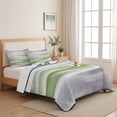 thumbnail image 5 of King Quilt Set 96''x106'', Sage Green Gray Lightweight Bedspread Coverlet Set with 2 Pillow Shams, Neutral Abstract White Ombre Texture Breathable All Season Quilt Bedding for Bedroom/Guest Room, 5 of 9