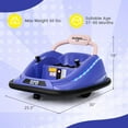 thumbnail image 2 of OLAKIDS Bumper Car for Toddlers, 12V Kids Electric Ride on Toy with Remote Control, Battery Powered Vehicle Racer for Baby, 360 Degree Spin Rotation, Colorful Flashing LED Lights, Music, 2 of 9