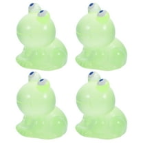 WHAMVOX 4 Pcs Glow in The Dark Mini Figures Frogs Tiny Figurines to Hide Light Green