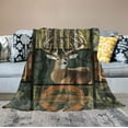 thumbnail image 2 of ONETECH Hunting Deer Blanket Soft Lightweight Camo Elk Flannel Blanket Cozy Warm Bedding Decor Fuzzy Plush Throw Blanket Gifts for Lover Boys Girls Kids Women Adults Bed Travel, 2 of 6