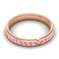 thumbnail image 3 of Diamond-Capitals 0.20 Ct Shiny Round Cut Pink Sapphire Gemstone Eternity Band for Engagement Solid 14K Rose Gold Size 4.5, 3 of 8
