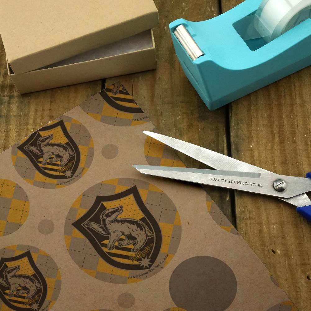 Harry Potter Hufflepuff Plaid Sigil Premium Kraft Gift Wrap Wrapping Paper Roll