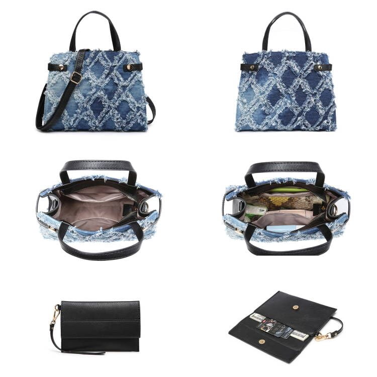 M Marco Women's Handbag 3pcs Set Fashion Tote Bag with Matching Satchel Bag and Wristlet