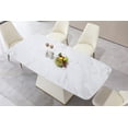 thumbnail image 6 of Montary 7-PC Sintered Stone Dining Set w/ 6 Chairs | Marble-Design & Modern Style | White for Kitchen/Dining Room, 6 of 8