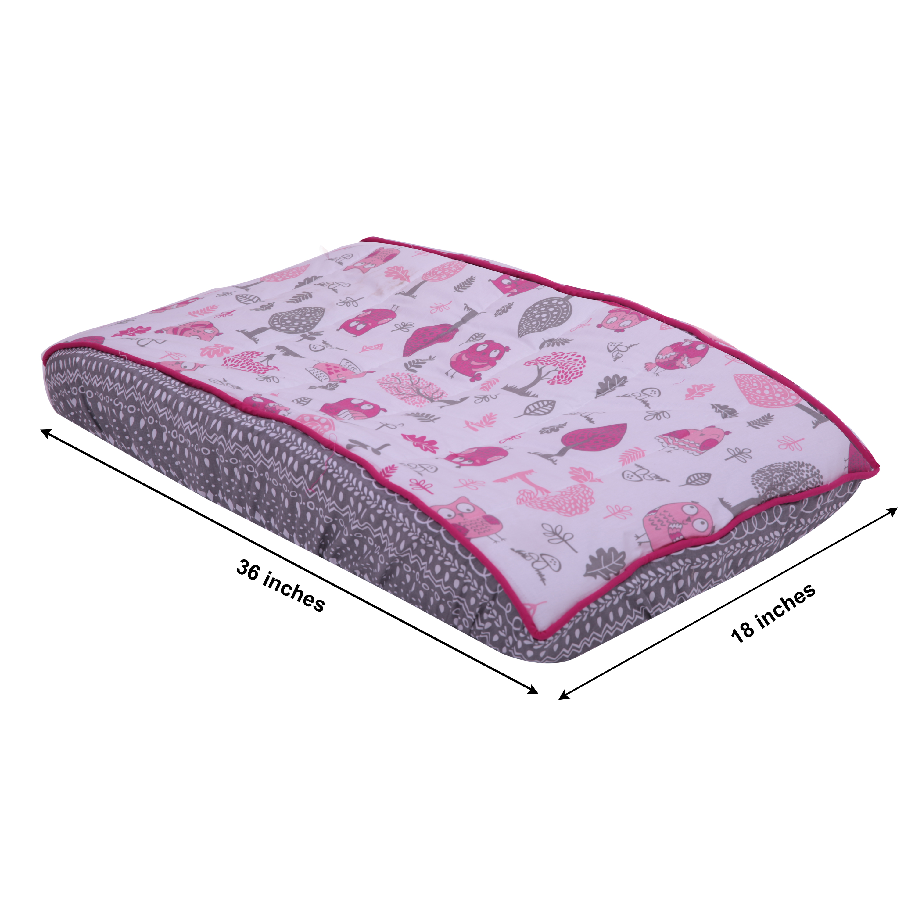 Bacati - Owls Pink/Grey Girls Cotton Changing Pad Cover
