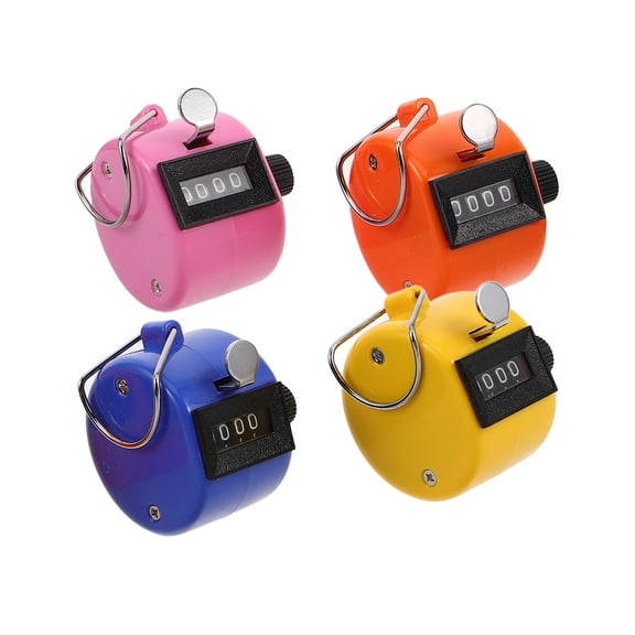 FRCOLOR 4Pcs Mini Colorful Handheld Counter for People Counting Sports and Office  Cute and Precise Hand Press Clicker Device