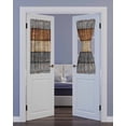 thumbnail image 2 of Farmhouse Haze Blue Brown Blackout Curtains, French Door Curtains for Door Window, Vintage Wooden Striped Privacy Drapery for Patio/Sidelight Doors, 1 Panel with Tieback, 54 x 40 Inches, 2 of 6