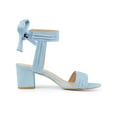 thumbnail image 3 of BLISSFUL STEP Women's Shoes Slingback Back Ankle Open Toe Tie Block Heels Sandals Sky Blue 5.5, 3 of 7