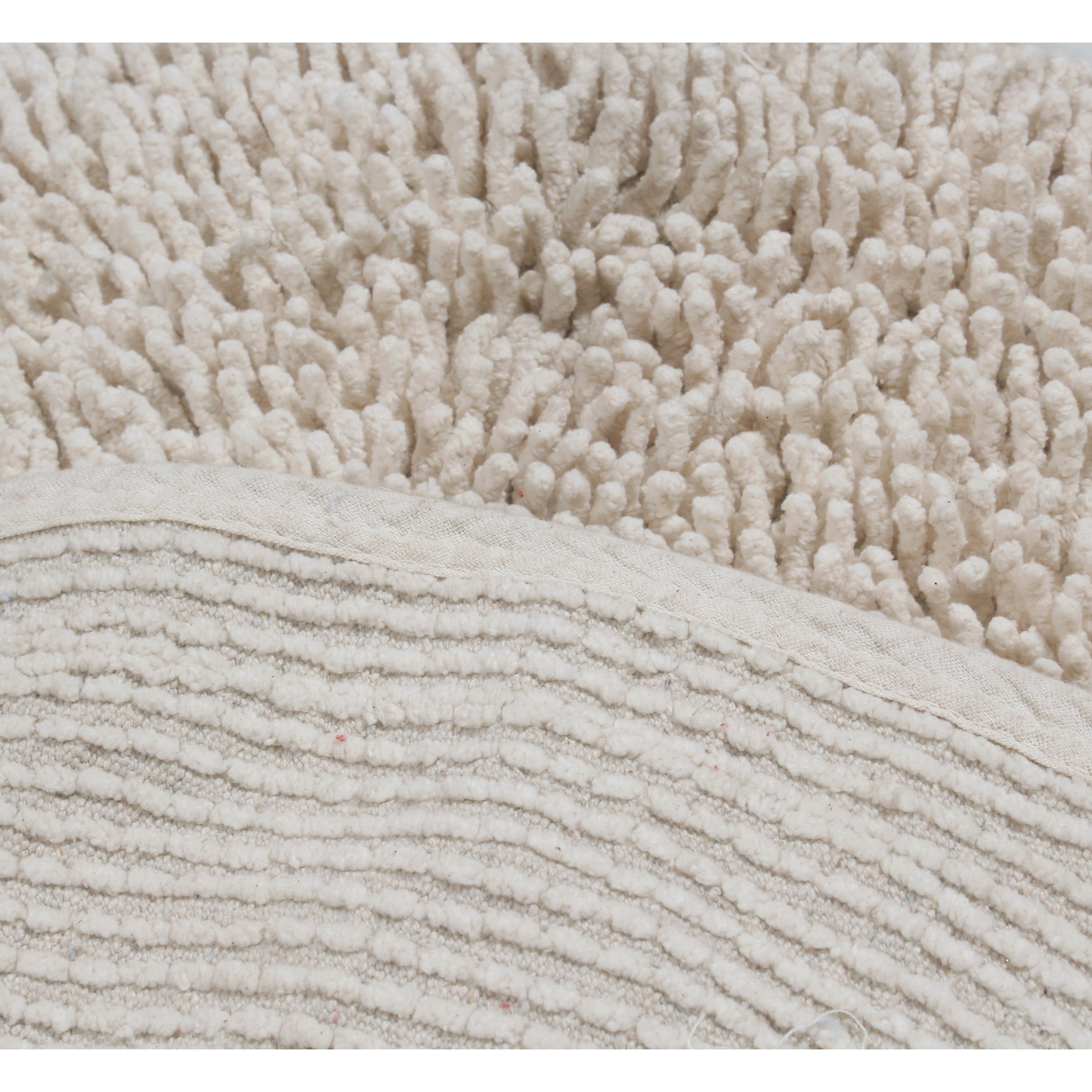 Home Weavers Fantasia Bath Rug 100% Cotton Non-Slip Bathroom Rug Set Machine Washable Bathroom Rug, Bath Rug, Bathroom Rug, Runner, Ivory Color 4 Piece Bath Rug set