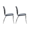thumbnail image 3 of Linon Metal Chapata Stacking Dining Chairs, Set of 2, Black Faux Leather, 3 of 10