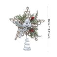thumbnail image 6 of Christmas Tree Topper Star 11.8 Inch with Lights, Rustic Jute Woven Star with Bells and Pine Branches for Xmas Holiday Home Party Indoor Decorations, 6 of 6