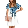 thumbnail image 4 of Patlollav 2025 Pocket Dresses for Women Summer Print Short-Sleeve V-Neck Casual Dress, 4 of 6