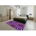 thumbnail image 4 of Ahgly Company Indoor Round Patterned Purple Area Rugs, 6' Round, 4 of 6