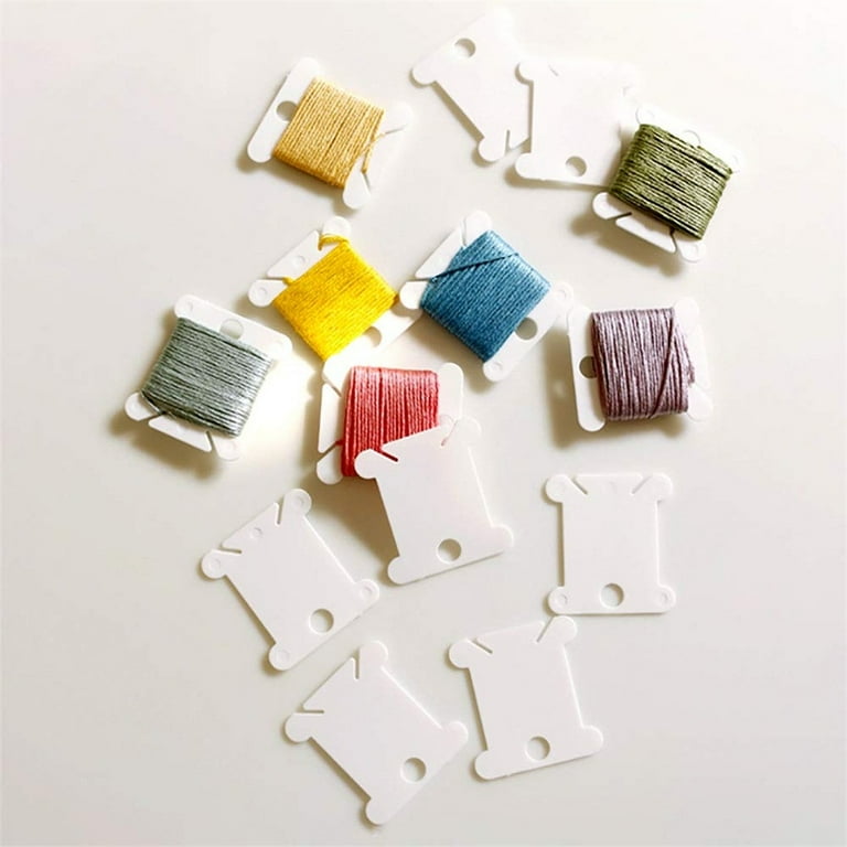 Spring Deals! 120 Pieces Plastic Floss Bobbins for Embroidery Floss Organizer, Size: 1.4, White