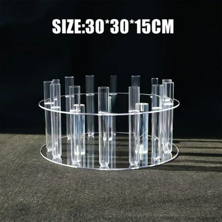 

Professional Clear Acrylic Round Cake Display Board with DIY Tray and Smoother Scraper - Refillable Flowers Base for Perfectly Decorated Cakes - Essential Cake Stand Tools for Home Bakery