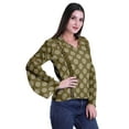 thumbnail image 2 of Moomaya Womens Collar Kurta Kurti Lace Detail Printed Full Sleeve Top Tunic, 2 of 6