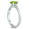 thumbnail image 2 of SZUL Women's Square Princess Cut 5MM Peridot Solitaire Ring in 10K White Gold, 2 of 4