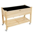thumbnail image 6 of Patiojoy Elevated Garden Bed Wood Planters with Storage Shelf Wheels & Liner Suitable for Vegetable Flower Herb, 6 of 7