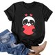 thumbnail image 2 of Camiseta estampada de manga corta con estampado de animales para mujer, cuello redondo, informal, suelta, blusas, camisas, túnicas Pompotops hkajfhjk462441, 2 of 5