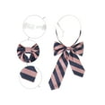 thumbnail image 3 of INSPIRE CHIC Women's Bowties Stylish Asymmetrical Pre-tied Stripe Bow Ties for School Casual Navy Blue Pink, 3 of 5