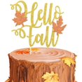 thumbnail image 1 of Hello Fall Cake Topper, Harvest Cake Topper, Thanksgiving Cake r, Fall Party ration Supplies, 1 of 5