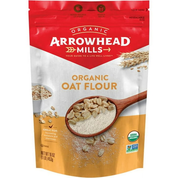 Arrowhead Mills Organic Oat Flour, 16 oz Bag