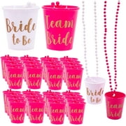**20 bachelorette party shot glasses necklace, team bride supplies