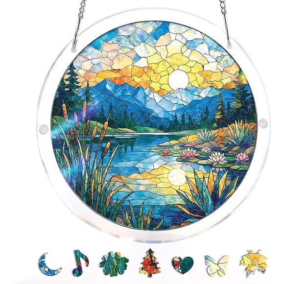 Colgante de acrílico colorido con forma de rompecabezas: adorno decorativo para la pared, ideal para la decoración del hogar, como pieza de arte creativa o como regalo memorable.