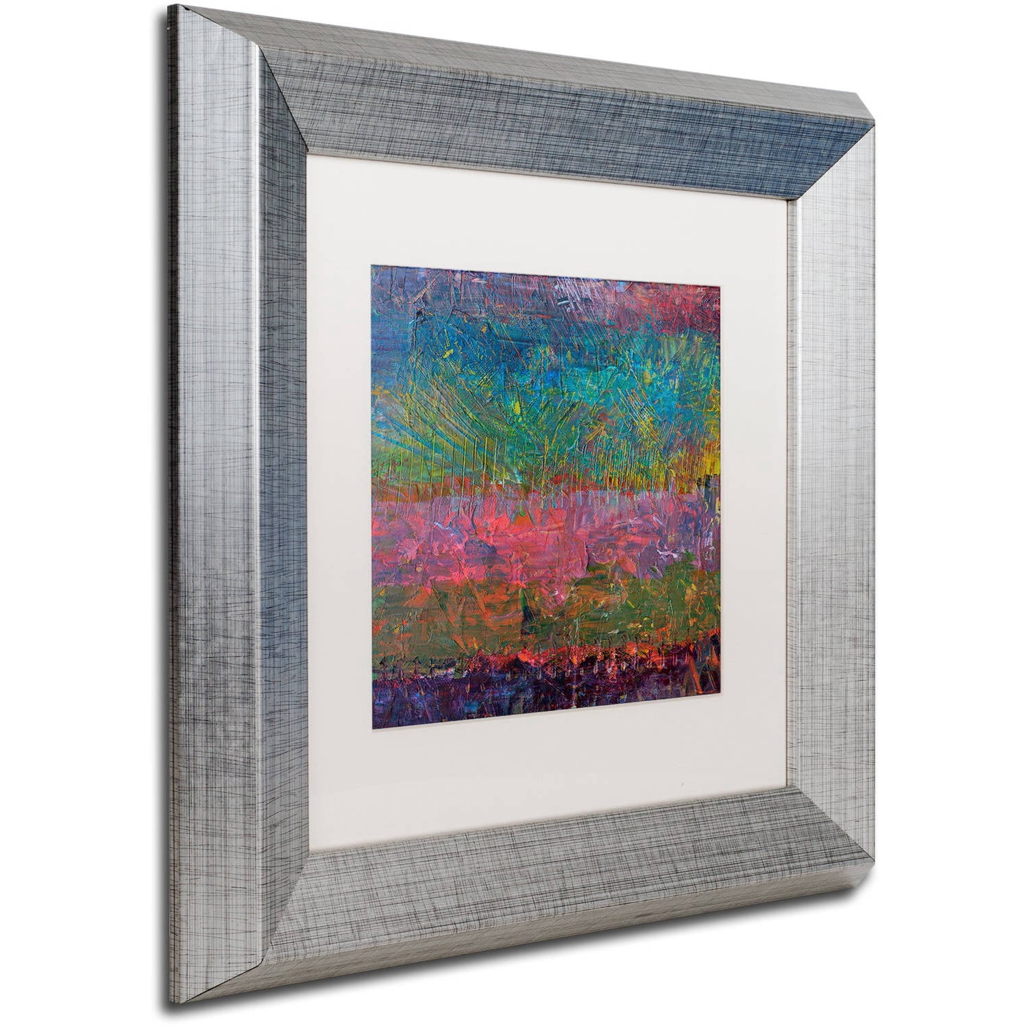 Trademark Fine Art "Wildflowers" Canvas Art by Michelle Calkins, White Matte, Silver Frame