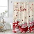 thumbnail image 6 of Pink Valentines Day Shower Curtain Set - 72" x 78" Washable Bathtub Curtain with 12 Hooks, Love Heart Eucalyptus Botanical Retro Waterproof Fabric Stall Shower Curtains for Bathroom/Bathtub Décor, 6 of 6